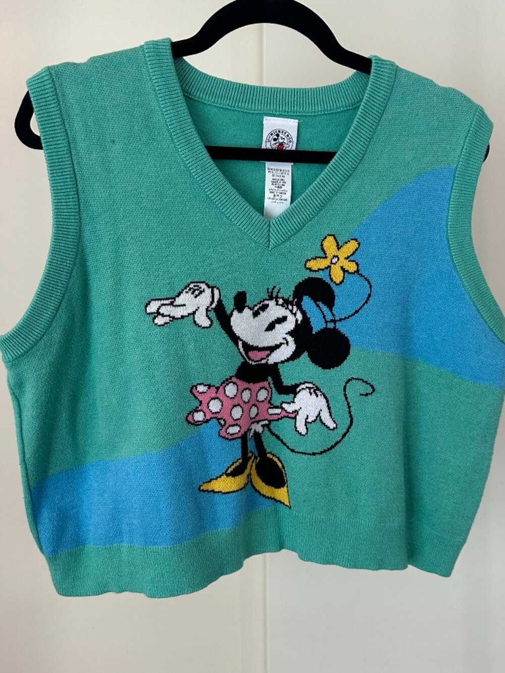 Disney Parks x Minnie Mouse Knitted Sweater Vest Cropped Top - Size XL